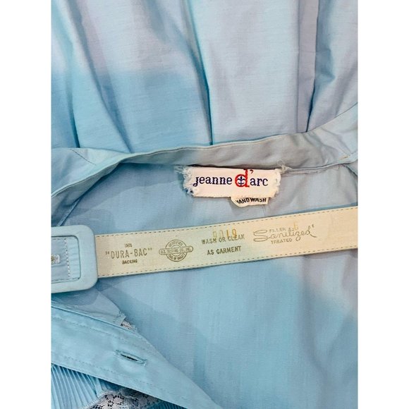 Vintage 1960s Shirtdress Light Blue Ruffle Full Skirt Dress | W 24" - Picture 7 of 10